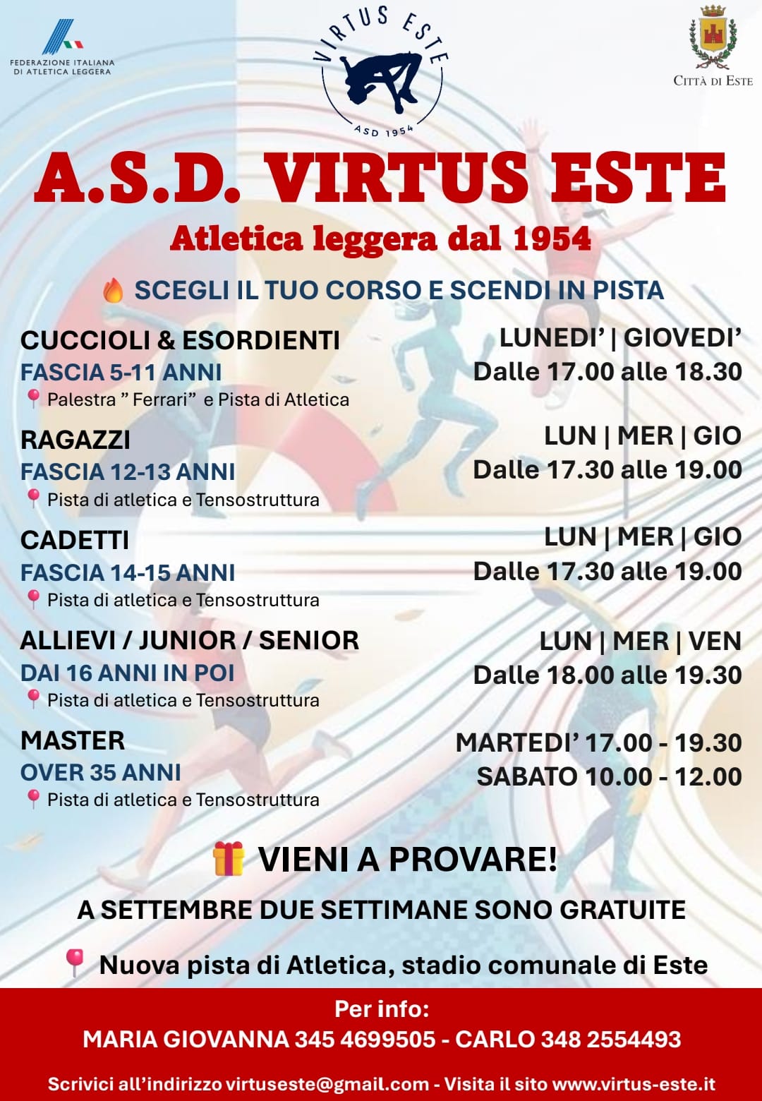 Riparte la stagione della Virtus Este: appuntamento dal 2 settembre!